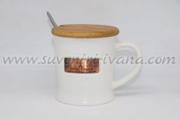 чаша Eiffel Tower с бамбуково капаче и лъжичка