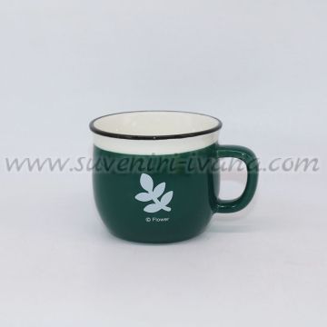 тъмнозелена чашка за кафе тип канче