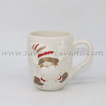 коледна керамична чаша с 3D релеф коледно джудже