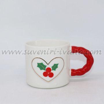 коледна чаша сърце с имел