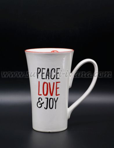 керамична чаша Peace, Love & Joy