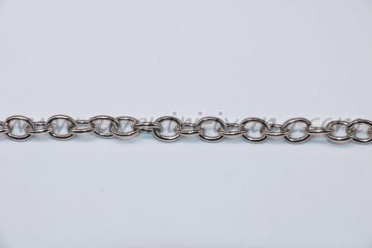 сребрист метален синджир за бижута 7х6 мм