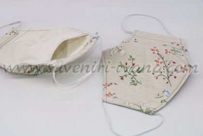 трипластова предпазна маска за лице с десен цветя