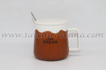 чаша кафяво и бяло I have dream