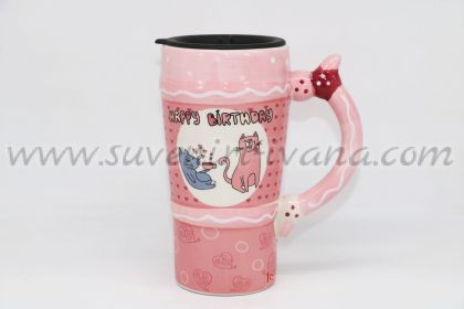 чаша за рожден ден в стил брито с котенца