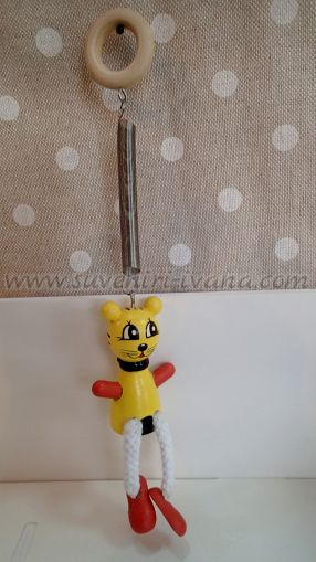 Дървена фигурка тигърче на пружина за закачане 4,0 х 10,0 см.