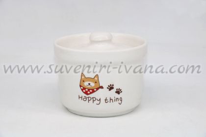 бяла захарница с капаче