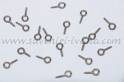 малки куки на винт затворени цвят сребро