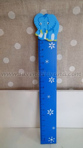 Дървена линия с 3Д декорация слонче 21,5 х 3,5 см.
