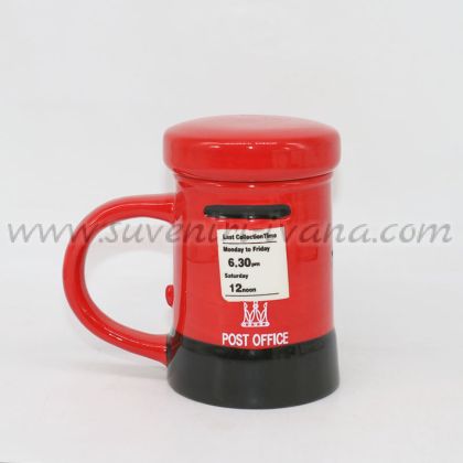чаша „Пощенска кутия“ с капак – червена