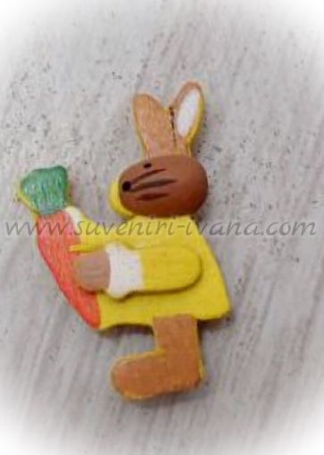 Дървена фигурка зайче с магнит 2,0 х 3,5 см.