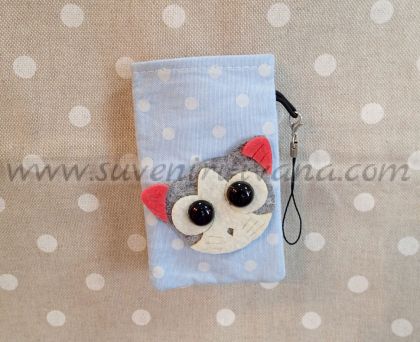 Калъфче за документи от текстил с ръчна декорация 6,5 х 10,5 см.