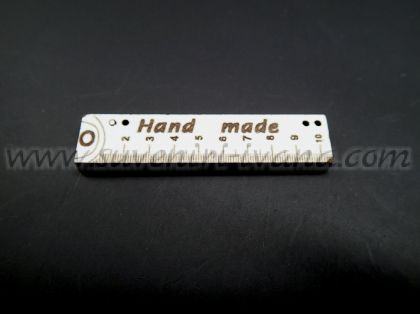 дървена фигурка за декорация линийка с надпис Hand made