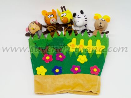 Ръкавица с фигурки-животни за куклен театър 17,0 х 21,0 см.