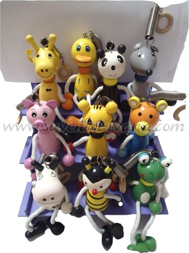 дървена играчка-скокльо на пружина