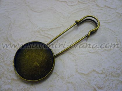 Метална основа безопасна игла 6,7 см. за епокси стъкло 2,5 см.