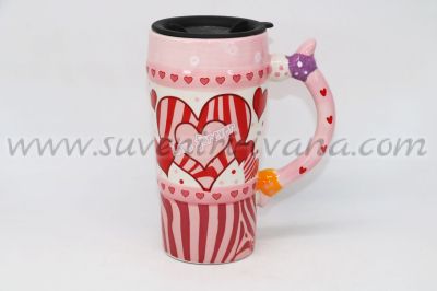 чаша на сърца в стил брито Love forever