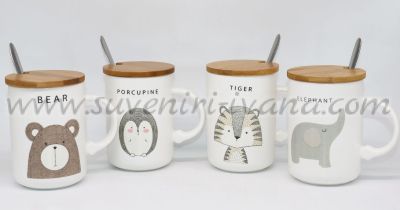 чаши с животни мече, слонче, тигърче, таралежче