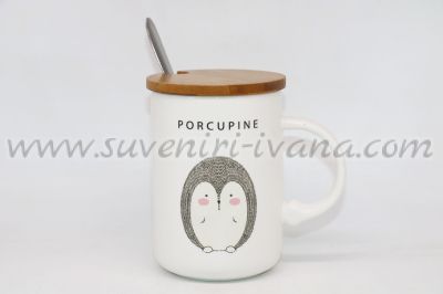 чаша с таралежче и надпис Porcupine