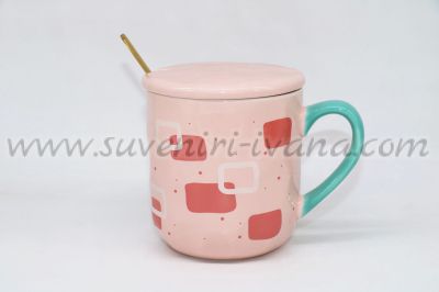 розова чаша на точки и квадрати