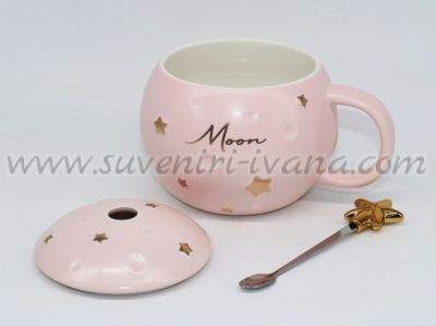 кръгла чаша луна и звезди