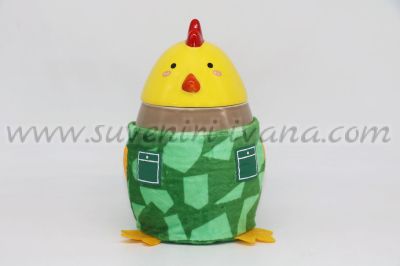 сива чаша пиленце с дрешка