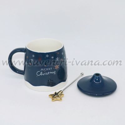 чаша с красив коледен принт