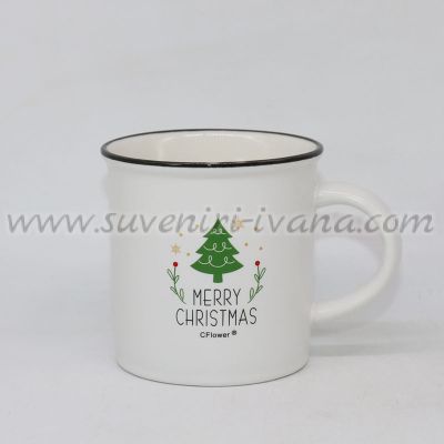 коледна чашка за чай или кафе Merry Christmas - коледна елха