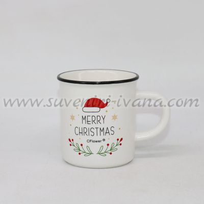 малка коледна чашка за кафе Merry Christmas