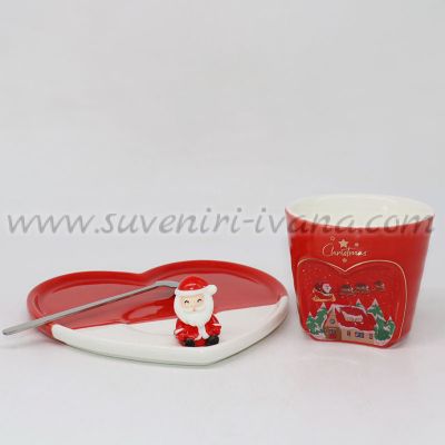 чаша с чинийка Коледа