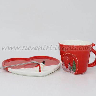 чаша с чинийка Коледа