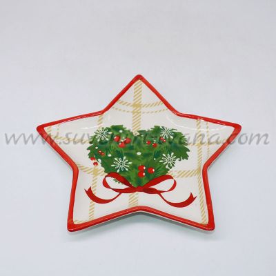 декоративна коледна чинийка звезда