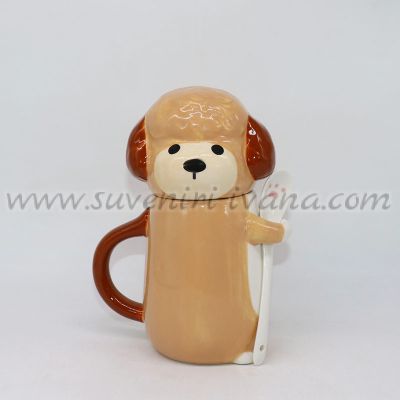 3D чаша кученце с капак и лъжичка
