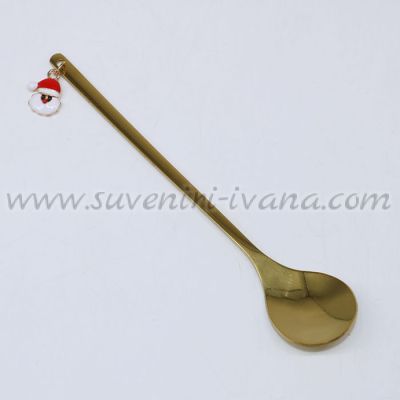златиста лъжичка с коледна декорация – Дядо Коледа