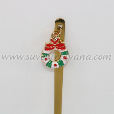 златна коледна лъжичка с венец