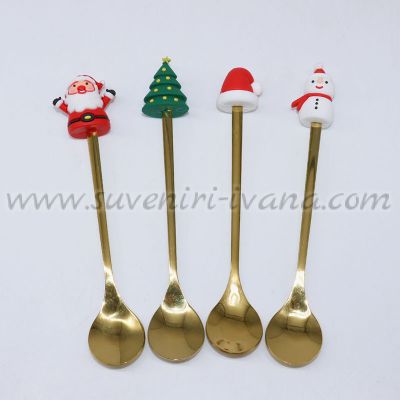 комплект коледни лъжички с фигурки