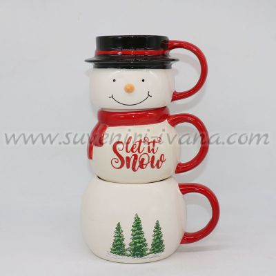 комплект коледни чаши „Снежен човек“