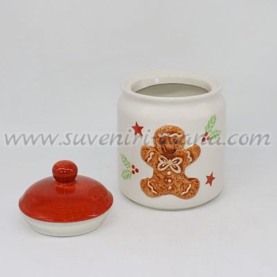 коледен буркан с капак за съхранение на сладки и бонбони