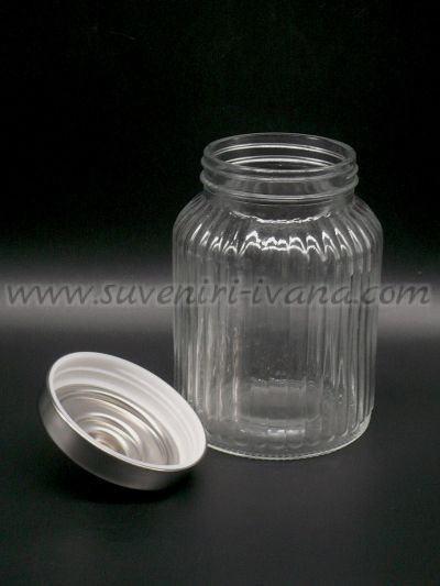Стъклен буркан за съхранение с капак на винт 16,5 х 10,5 см.