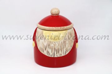 керамичен коледен буркан за лакомства дядо Коледа