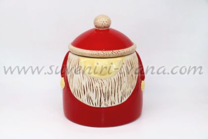 керамичен коледен буркан за лакомства дядо Коледа