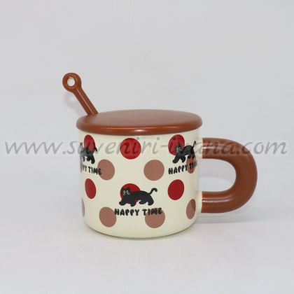 чаша с коте 'Happy Time'