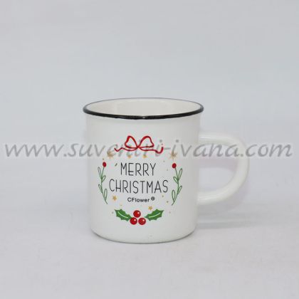 малка коледна чашка за кафе Merry Christmas