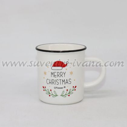 малка коледна чашка за кафе Merry Christmas