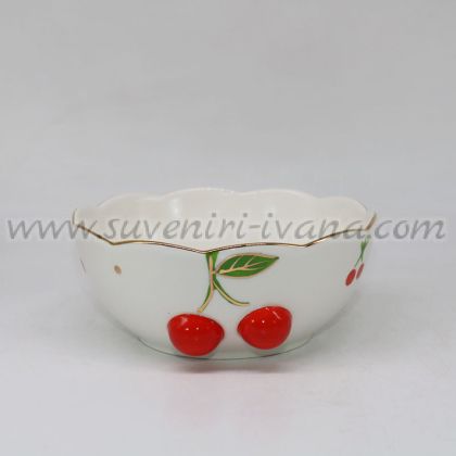 керамична купа с релефни черешки