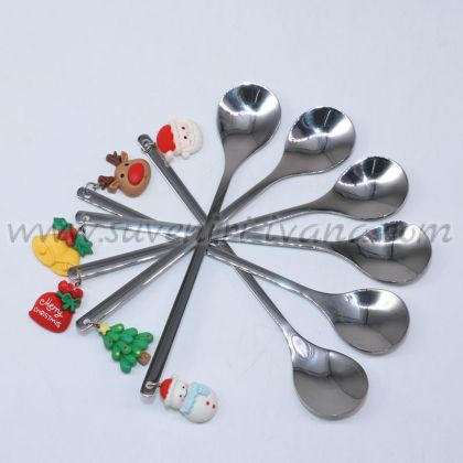 Комплект коледни лъжички с висящи фигурки