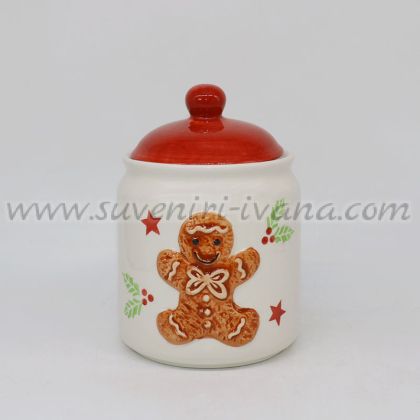 коледен буркан джинджифилово човече с капак