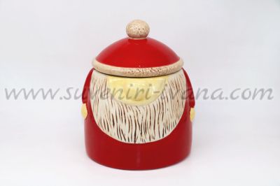 керамичен коледен буркан за лакомства дядо Коледа