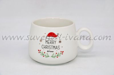 чаша с коледна шапка Merry Christmas
