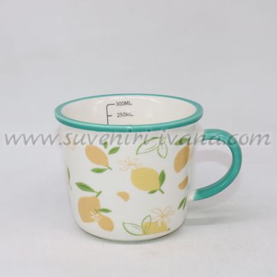 Керамична чаша 300 мл с цветен принт лимони